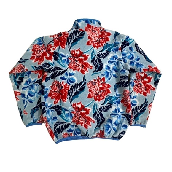 Patagonia Synchilla Sweatshirt Pullover Hawaiian Blue Floral Patterned Small - Picture 2 of 7